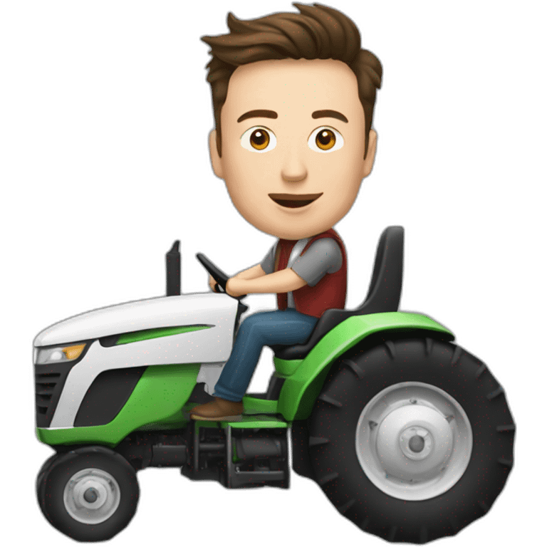 elon musk driving a tractor emoji