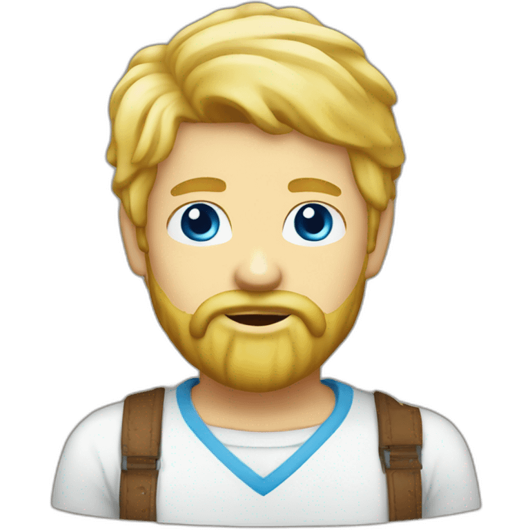 Blond man blue eyes beard Italian icecream emoji