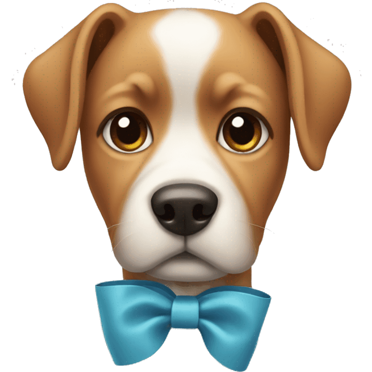 Dog wearing a bow emoji