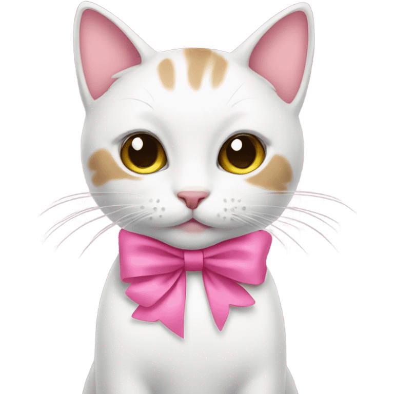 Cat with a pink bow emoji