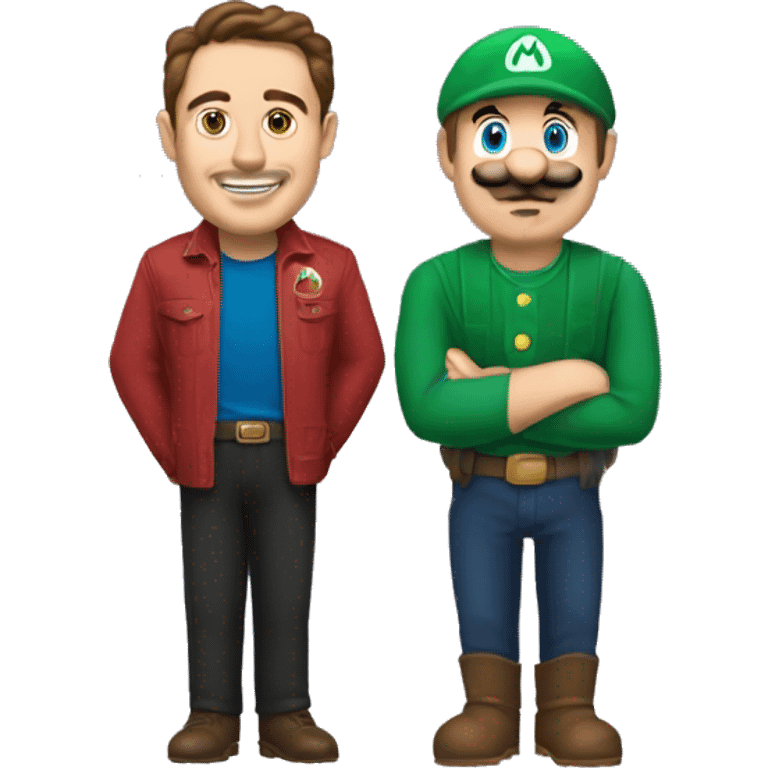 elon muskc and mario sur emoji