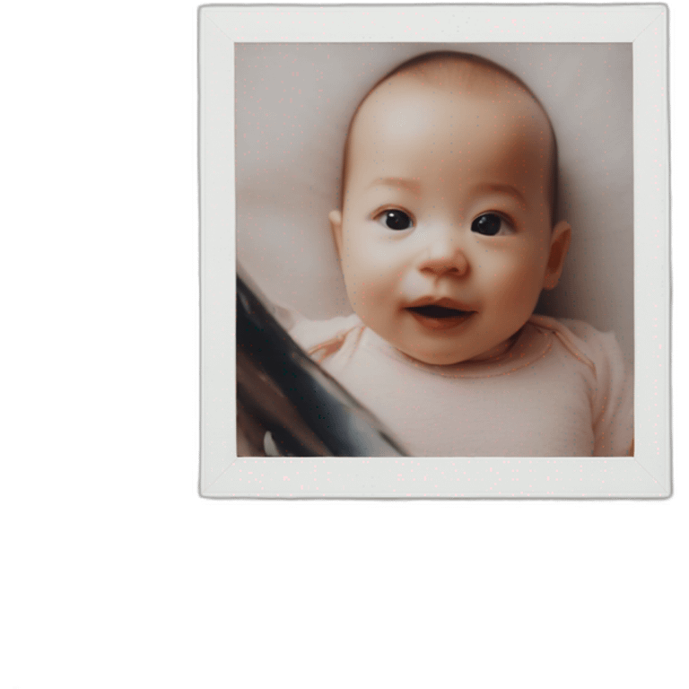 baby montage in Polaroid frame emoji