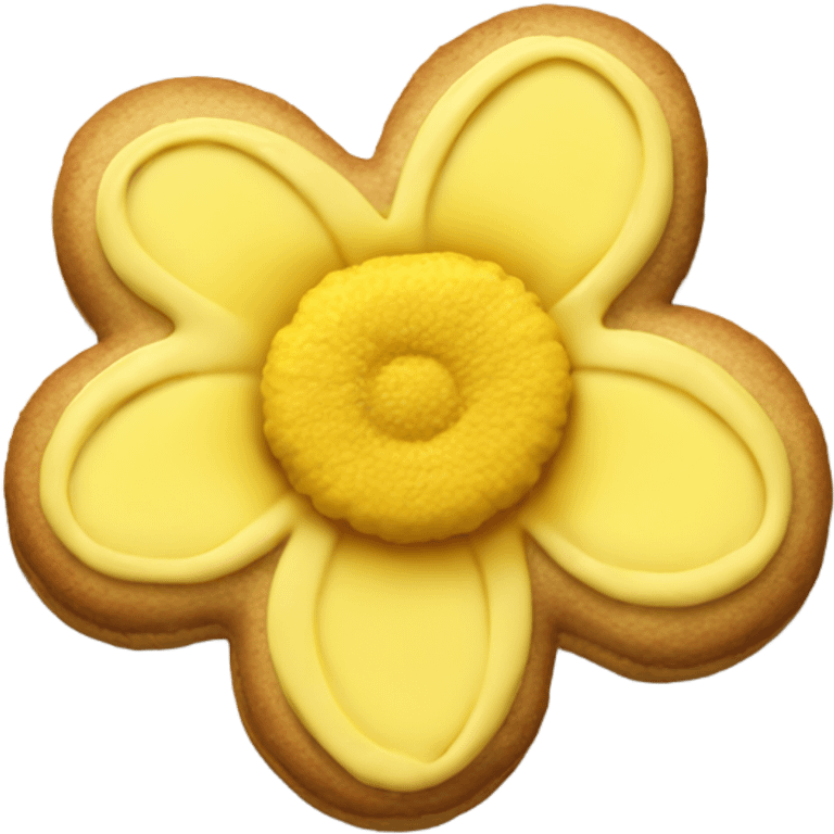 realistic yellow flower shaped cookie emoji