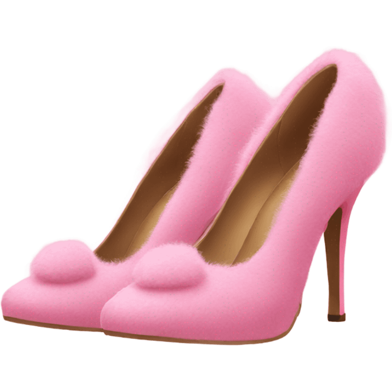 Furry pink heels  emoji