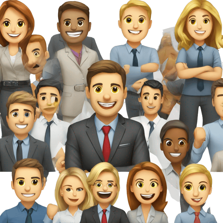 happy employees, teambuilding, office emoji