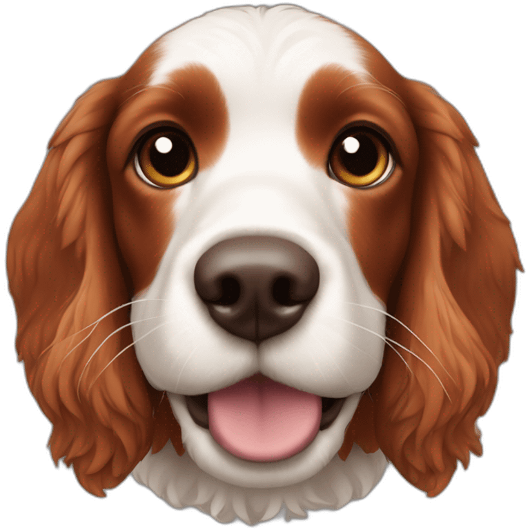 Breton red spaniel head with small ears emoji