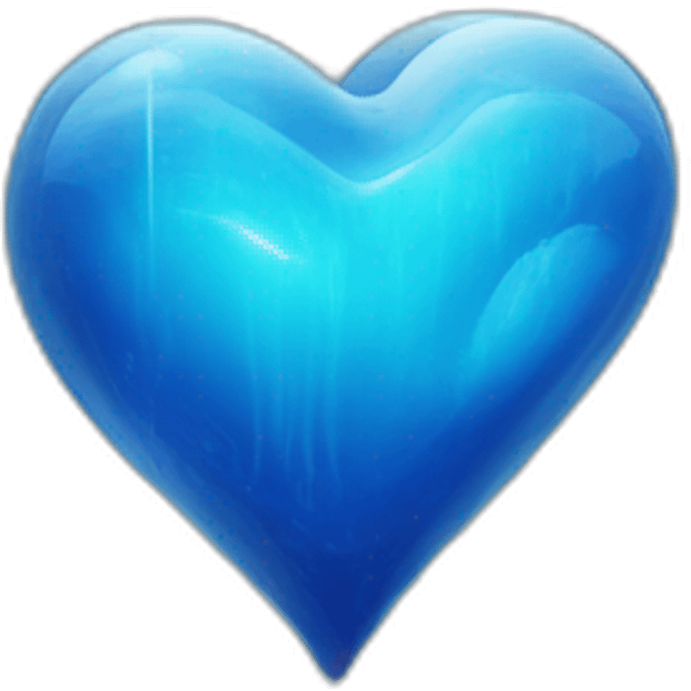 heart (organ) in the blue cube of ice emoji