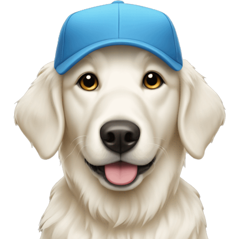 white retriever in a cap emoji