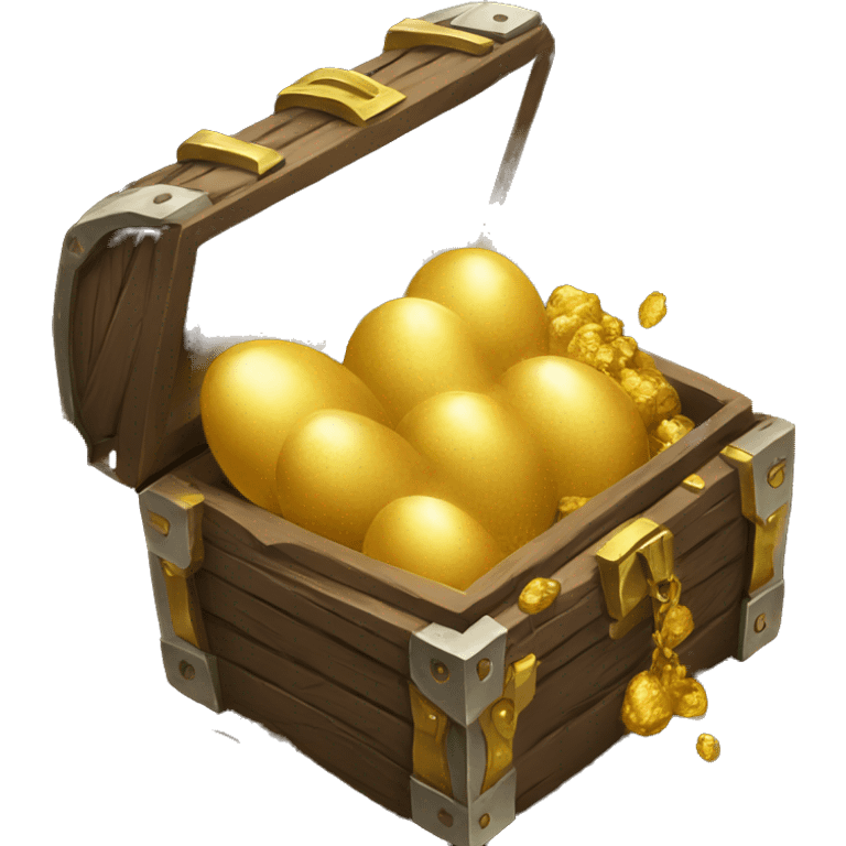 treasure chest with golden alien eggs emoji