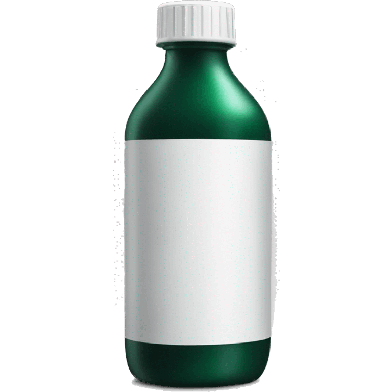 dark green liquid in bottle with white screw lid realistic soft textures emoji