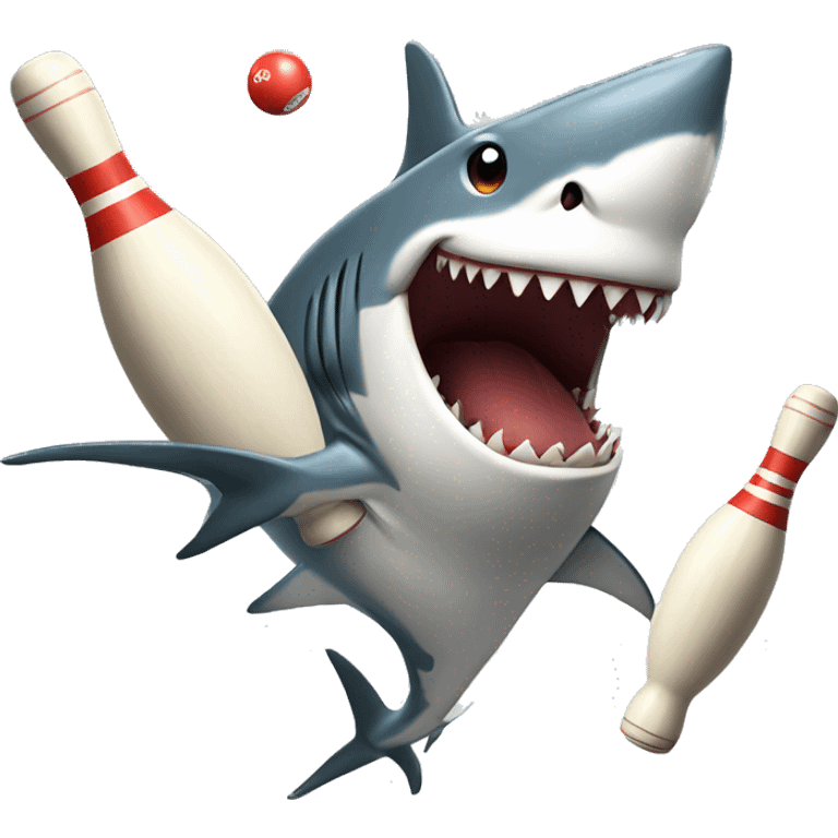 shark juggling bowling pins emoji