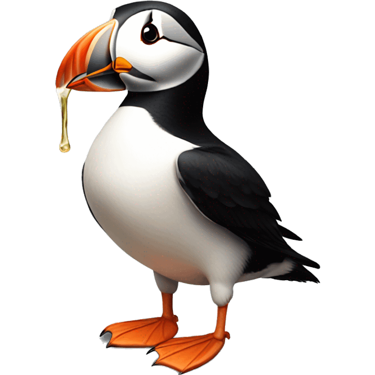 Puffin with beer emoji