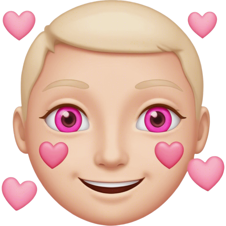 loving smily with pink eye hearts emoji