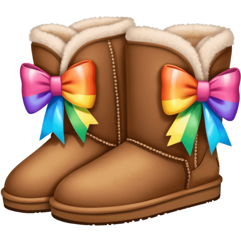 UGGs with rainbow bows emoji