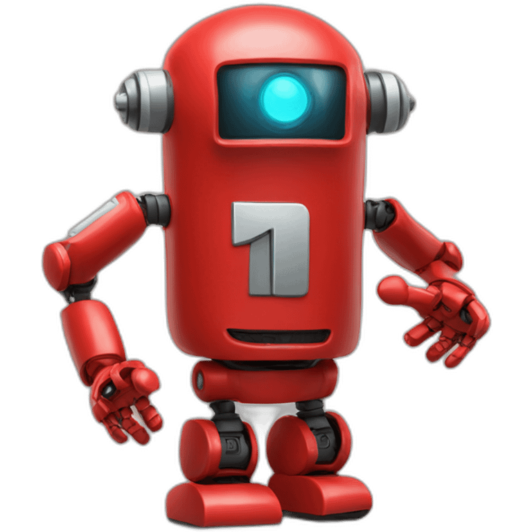 red robot pointing up number 10 emoji