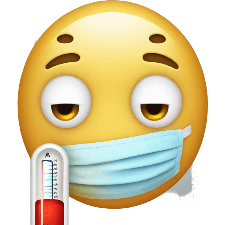 face with thermometer and fever emoji