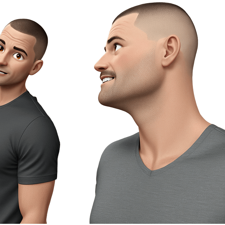 young man with buzz cut emoji