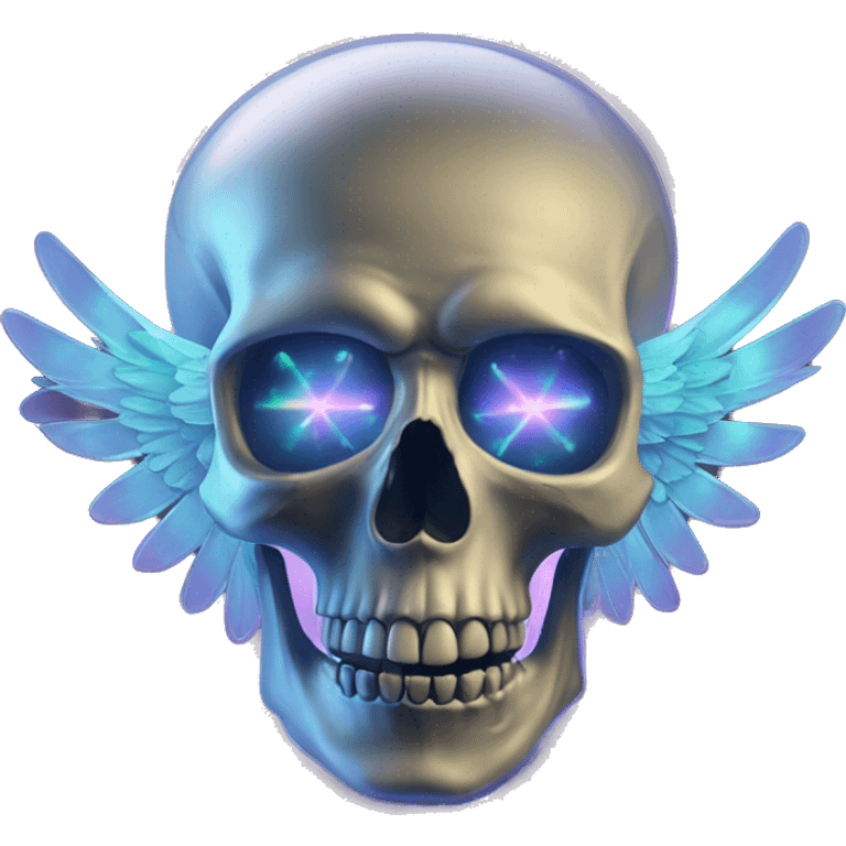 Skull with wings holographique emoji