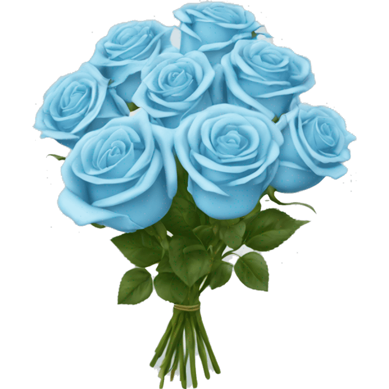 light blue￼ roses bouquet full emoji