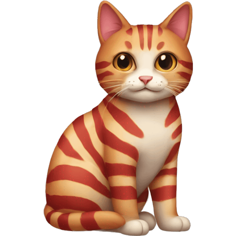 A red striped cat emoji