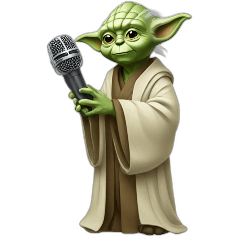 Yoda Master and microphone emoji