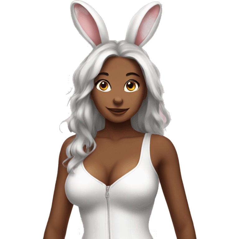 buetiful attractive girl bunny suit  emoji