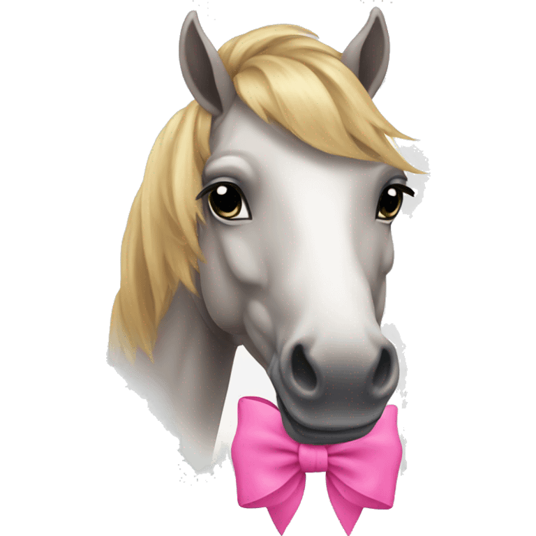 Horse with a Big pink bow emoji