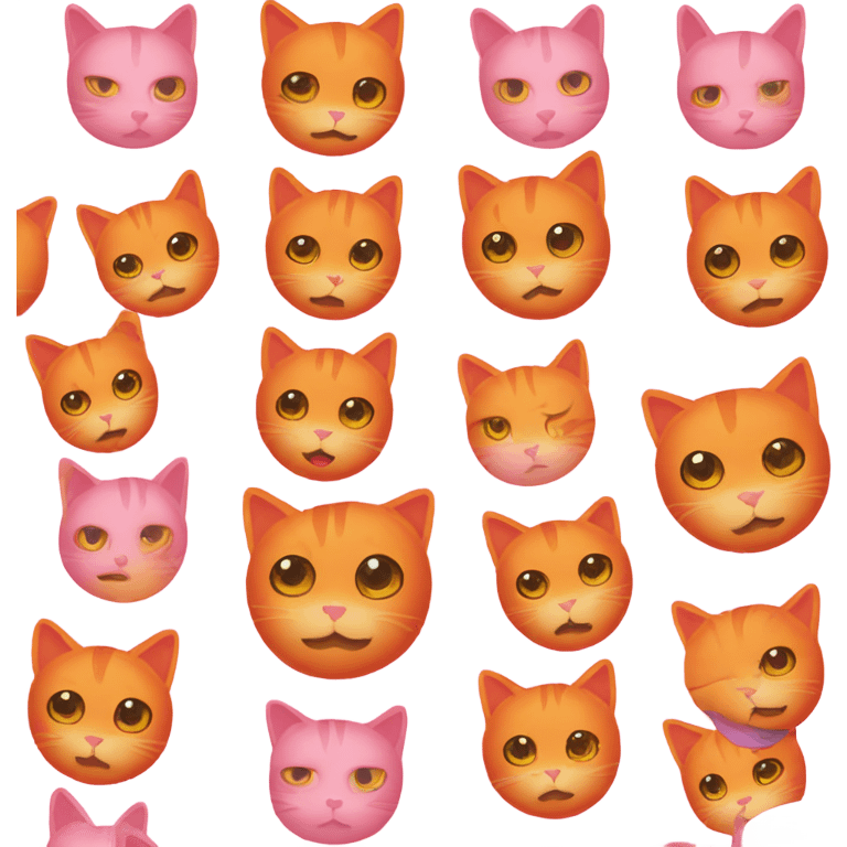 Orange cat hat pink  emoji