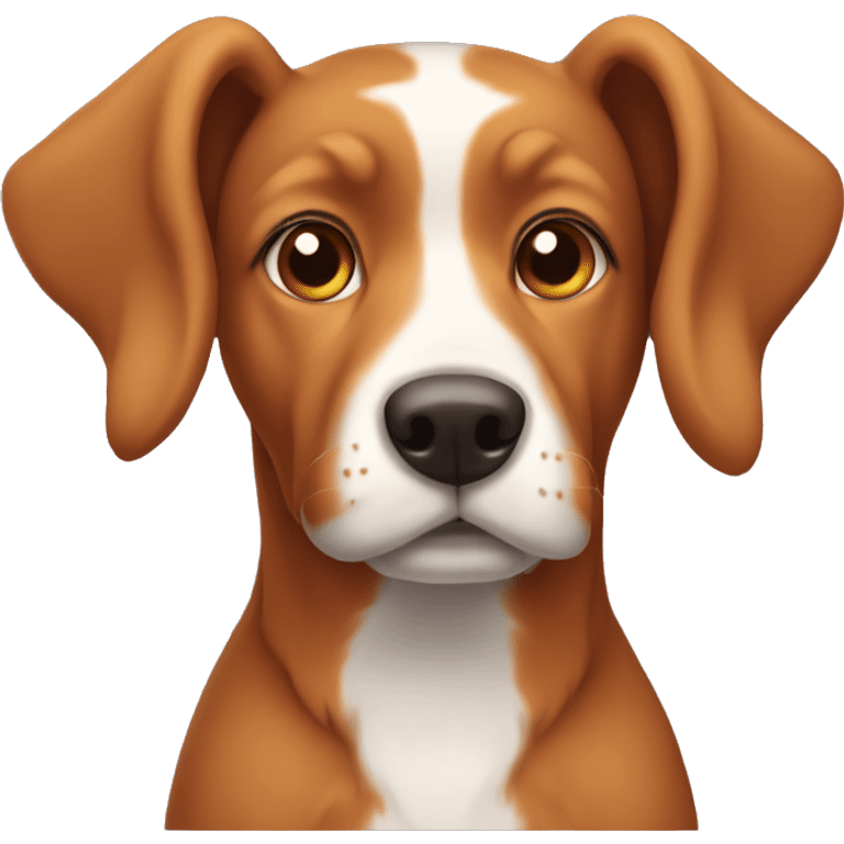 Light red dog with curly ears and a white snout emoji