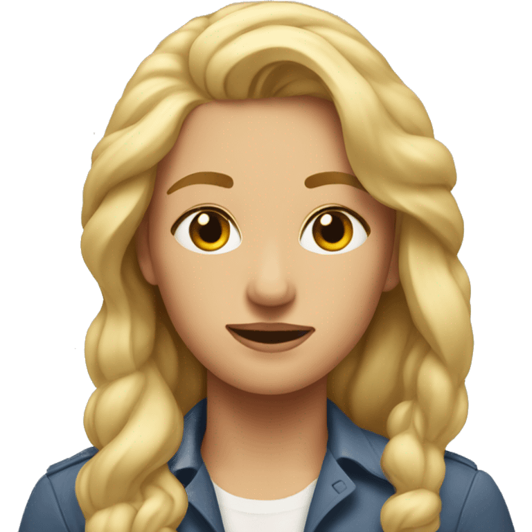 Blonde woman with head on George Clooneys chest emoji