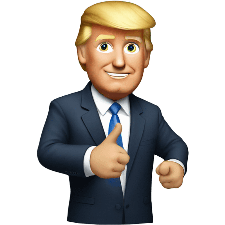 Trump holding up his ring finger emoji