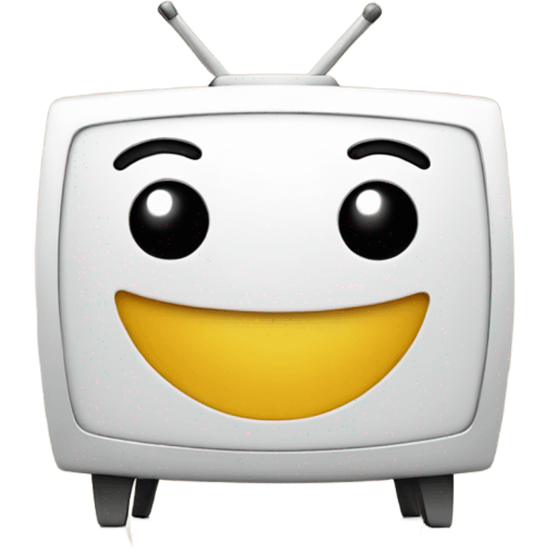 A tv with a happy face star inside emoji