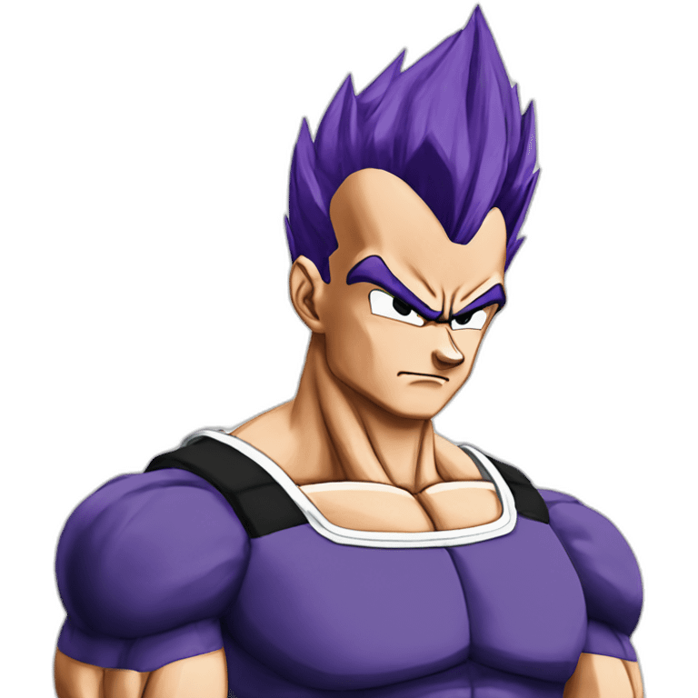 Vegeta purple hair without eyebrows emoji