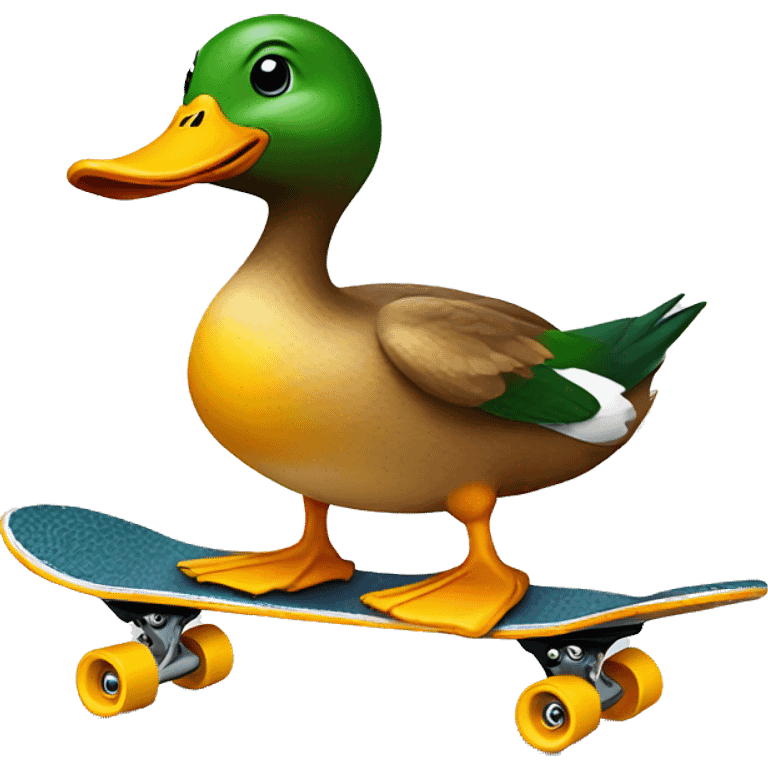 Duck riding a skateboard  emoji