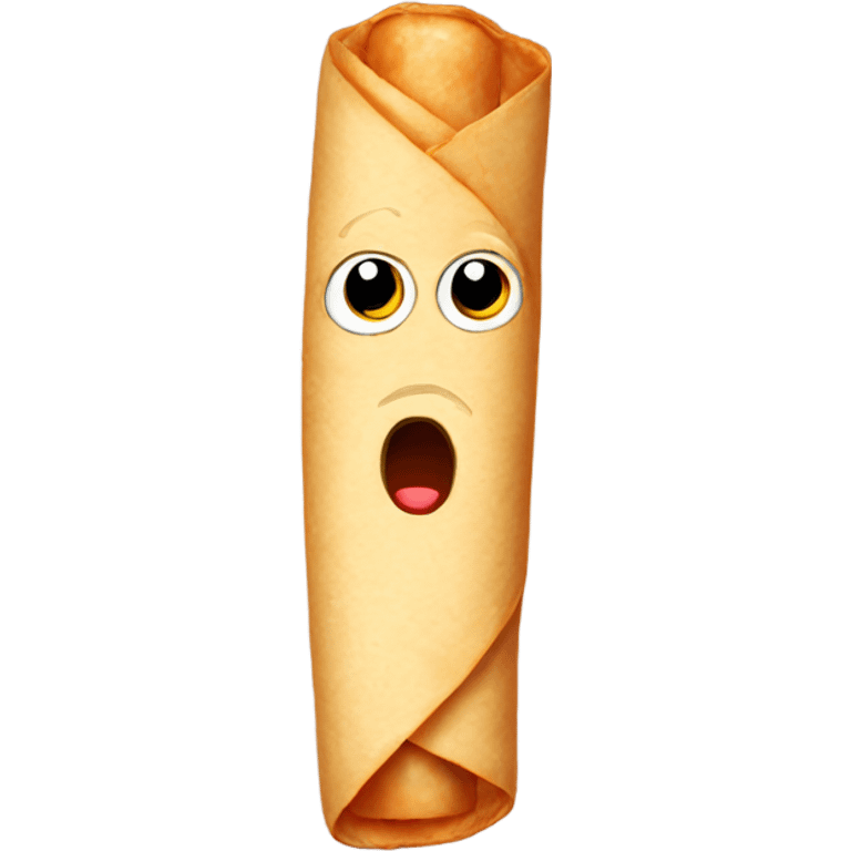 Taquito with tired eyes with red veins emoji