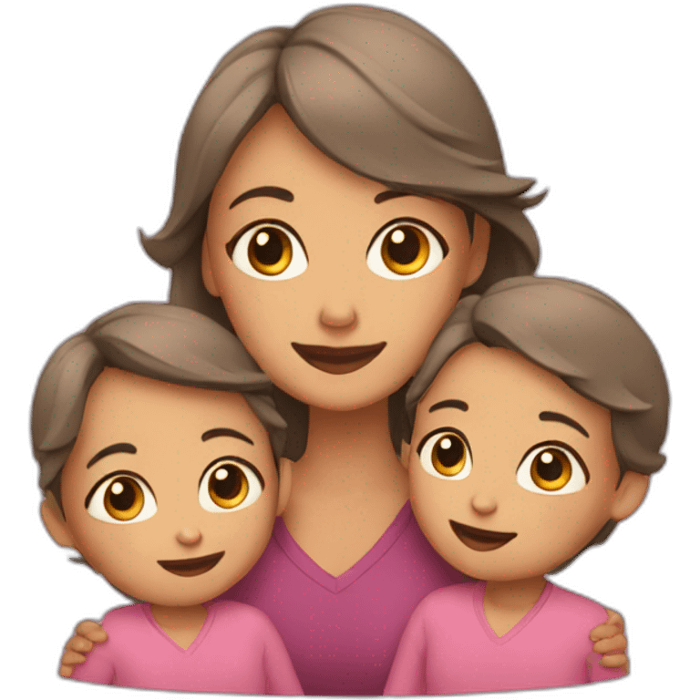 mother with 2 babies emoji