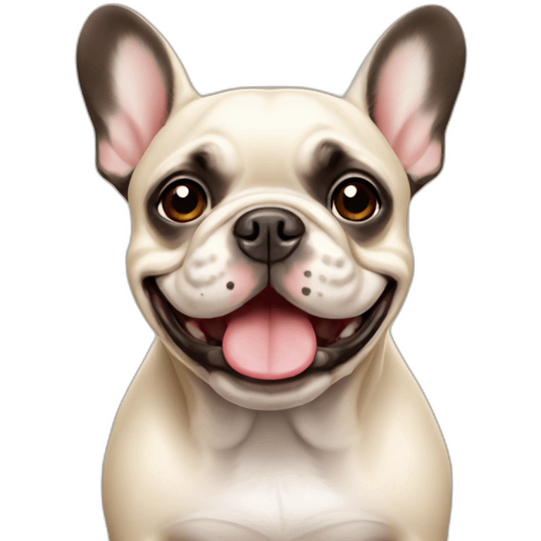 Happy cream color French bulldog emoji