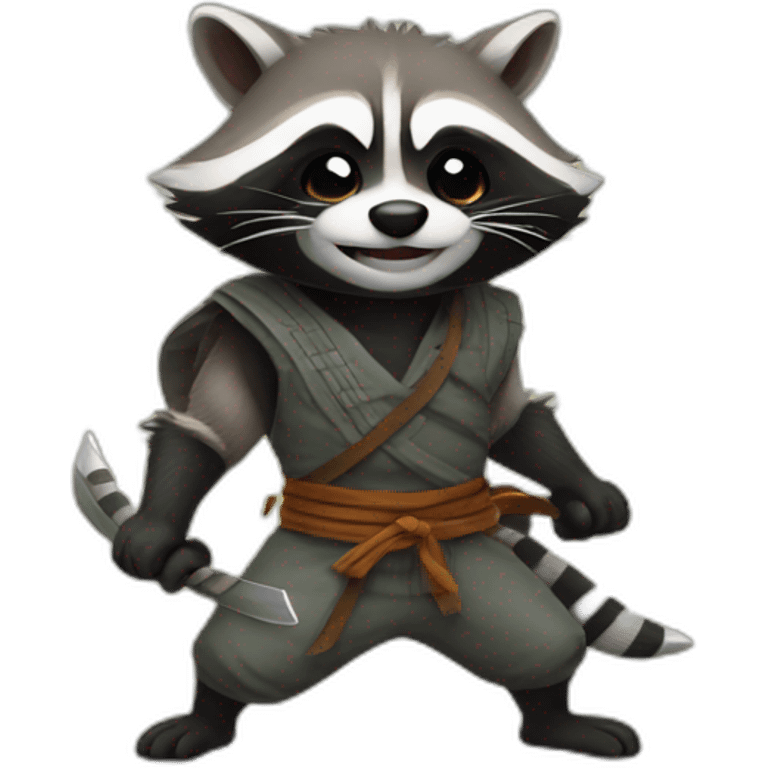 smile ninja raccoon emoji