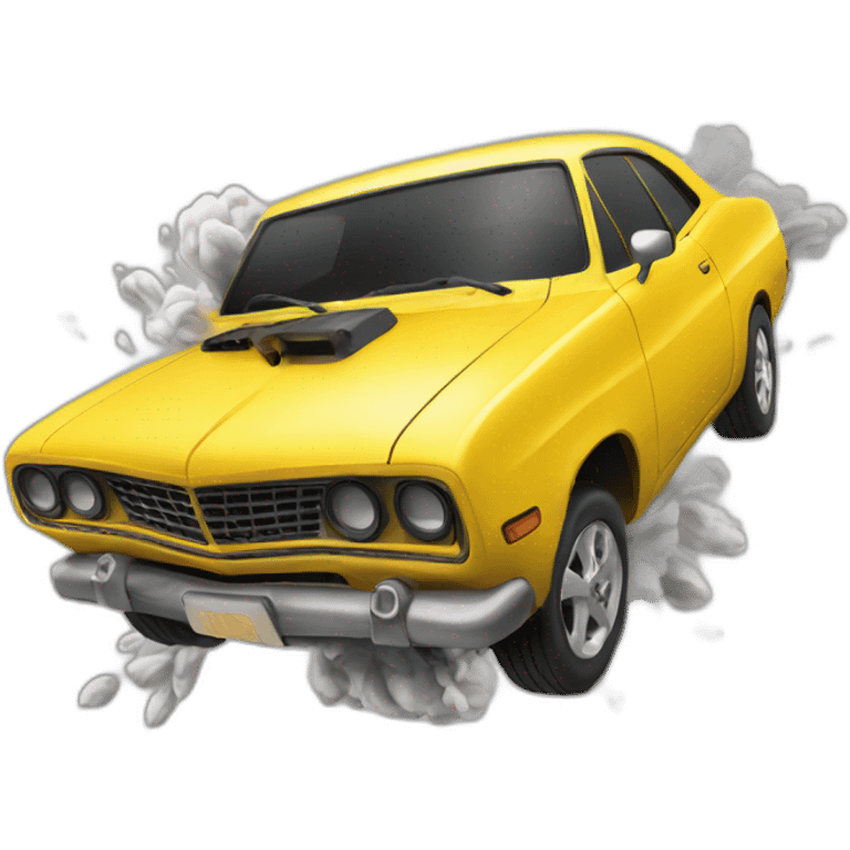 Yellow car explotin emoji