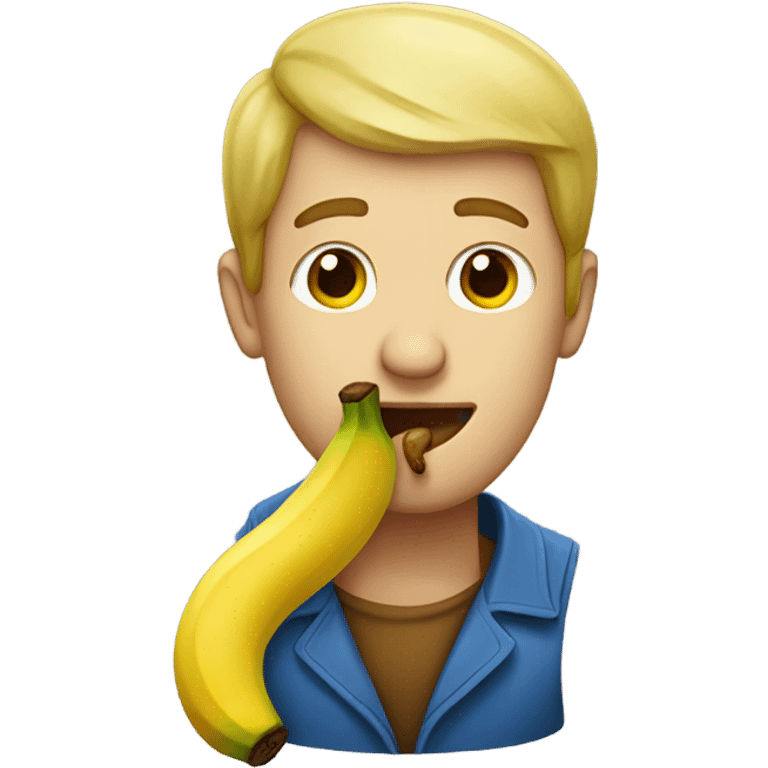 man with banana in his mouth emoji