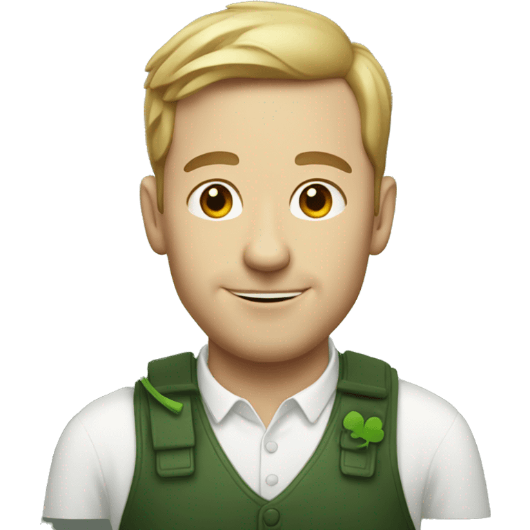 white man with clover emoji