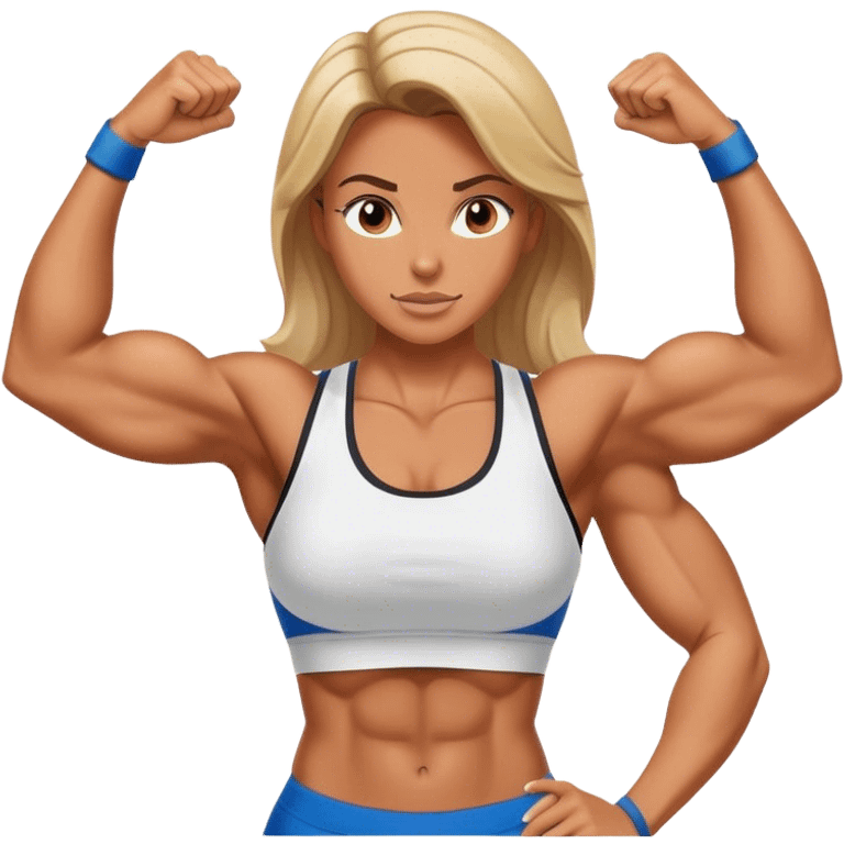 female sport coach flexing muscle emoji