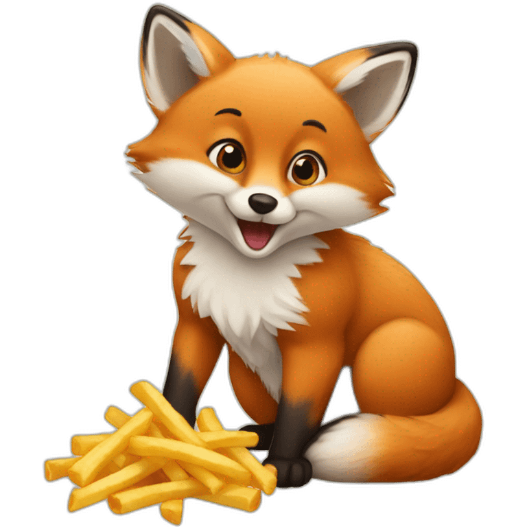 baby fox eating fries emoji