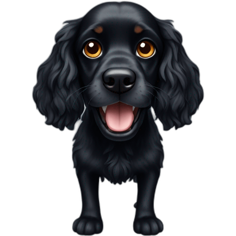 crazy black cocker spaniel emoji