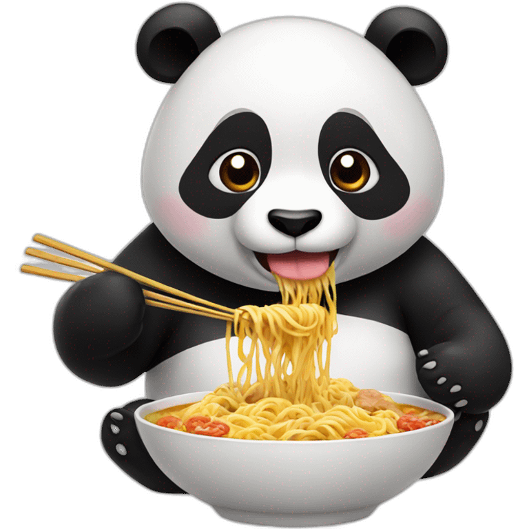 panda eating ramen emoji