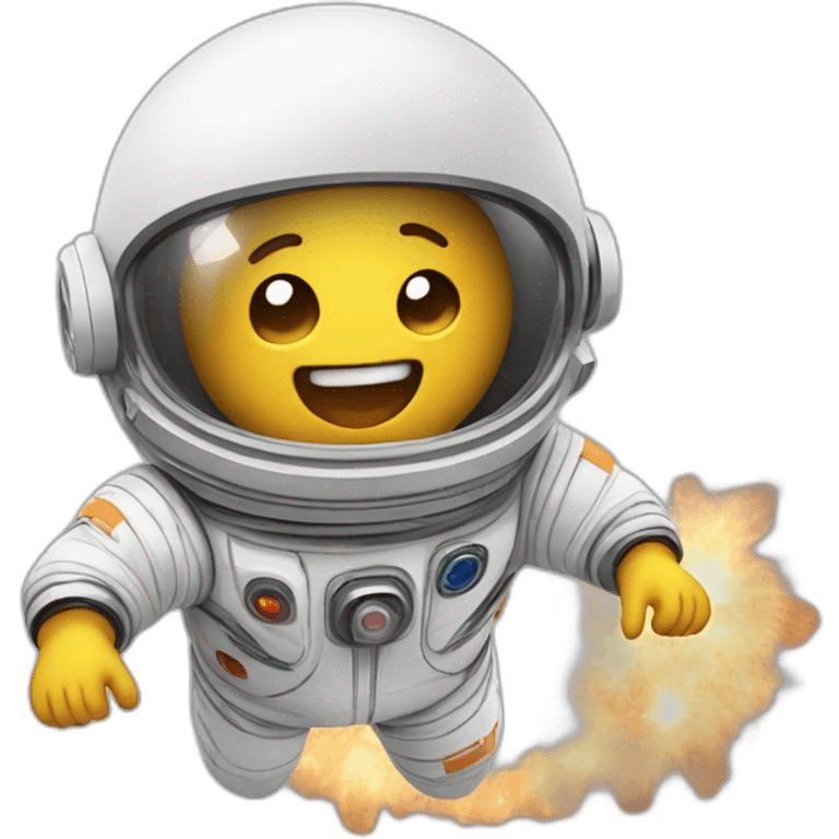 Cute exploding astronaut emoji