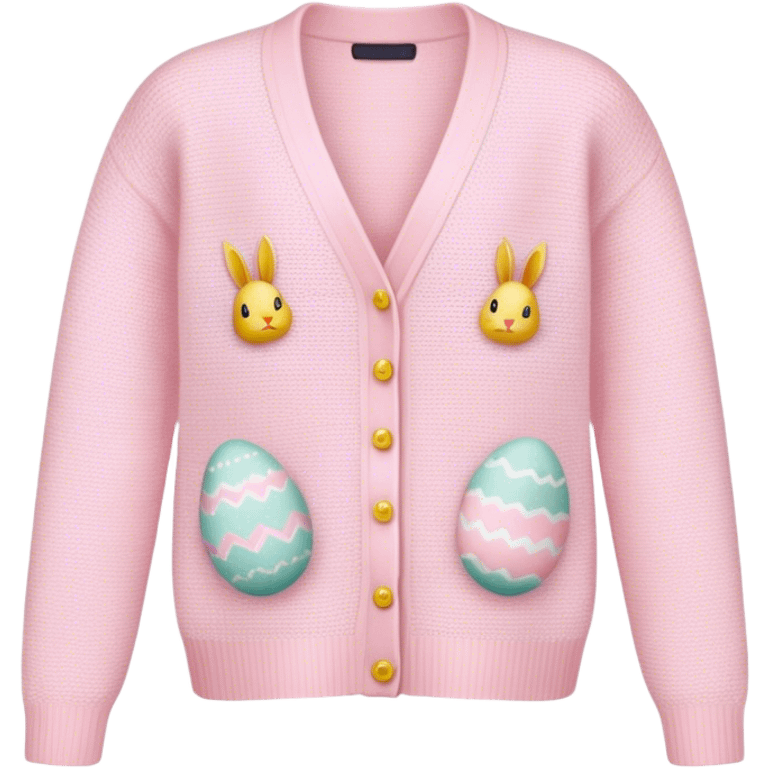 Pastel pink knit Easter cardigan  emoji