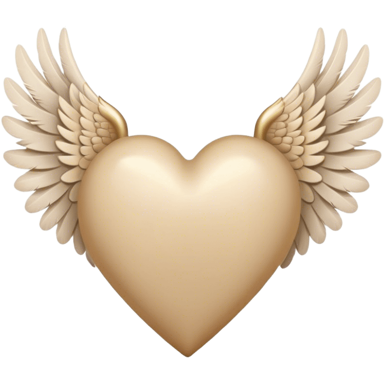 beige heart with angel wings emoji