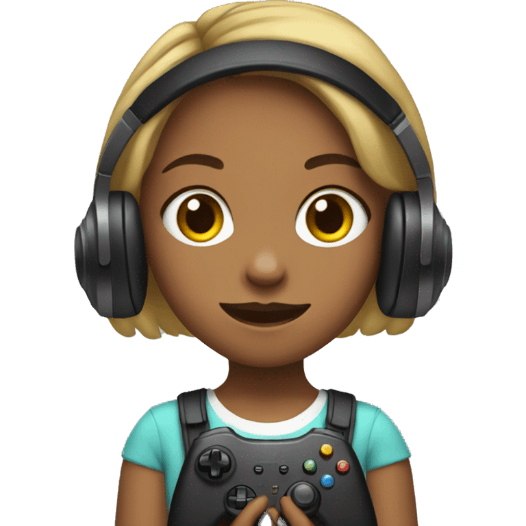 Girl with headphones and controller emoji