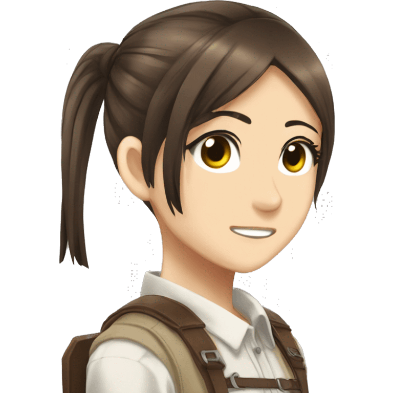 Sasha Braus brown hair hair in a ponytail anime attack on titan emoji